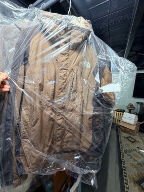 The North Face Men's Brown Raincoat with Contrast Panels